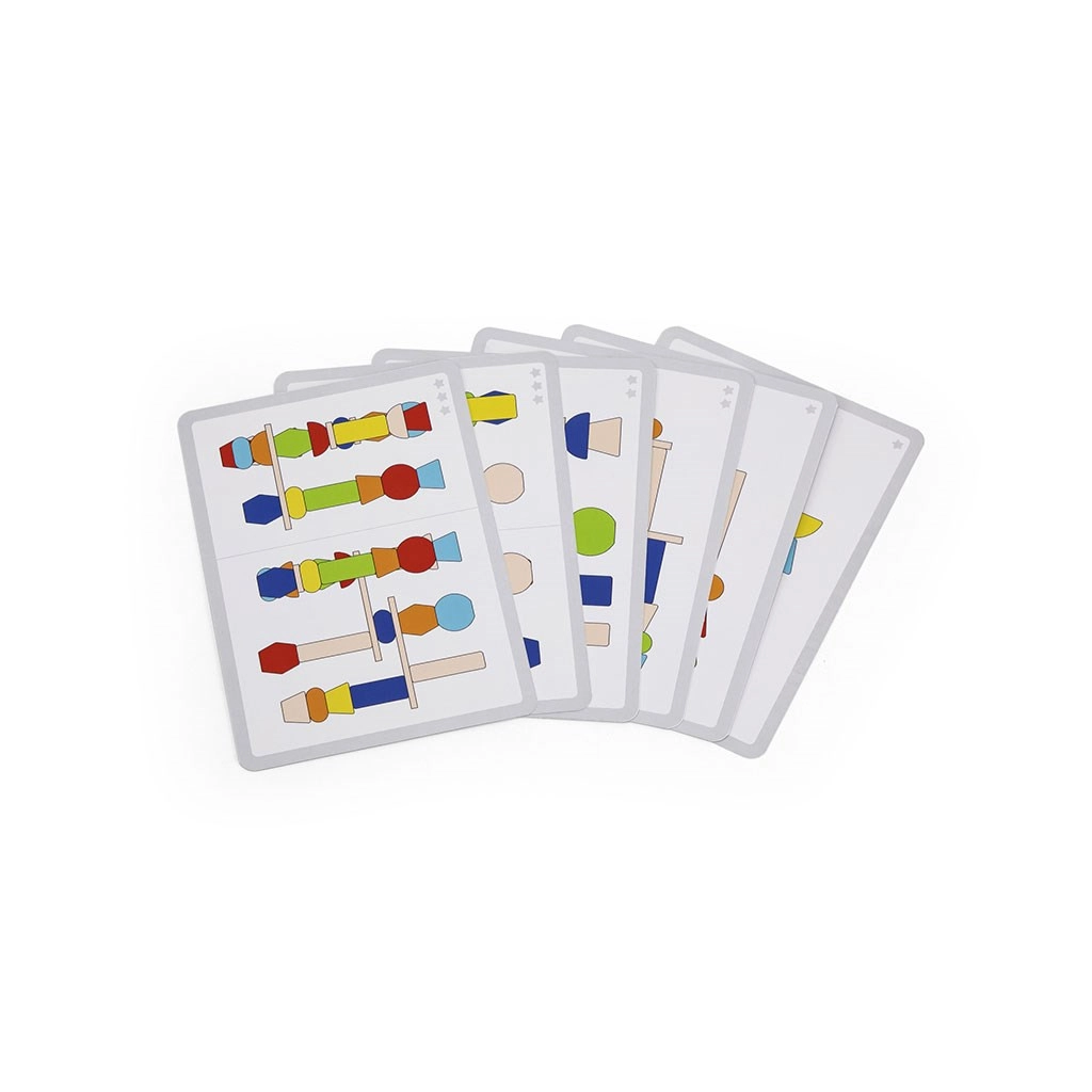 Detská drevená stavebná hra Viga Budovanie veží 46 dielov