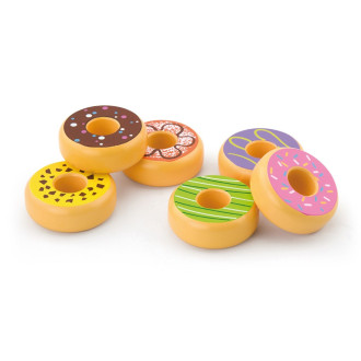 Dětská dřevěná hračka sada 6 donutů Viga