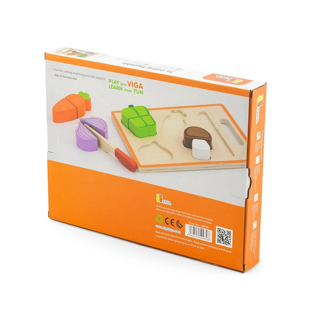 Detská drevená súprava na krájanie zelenina Viga