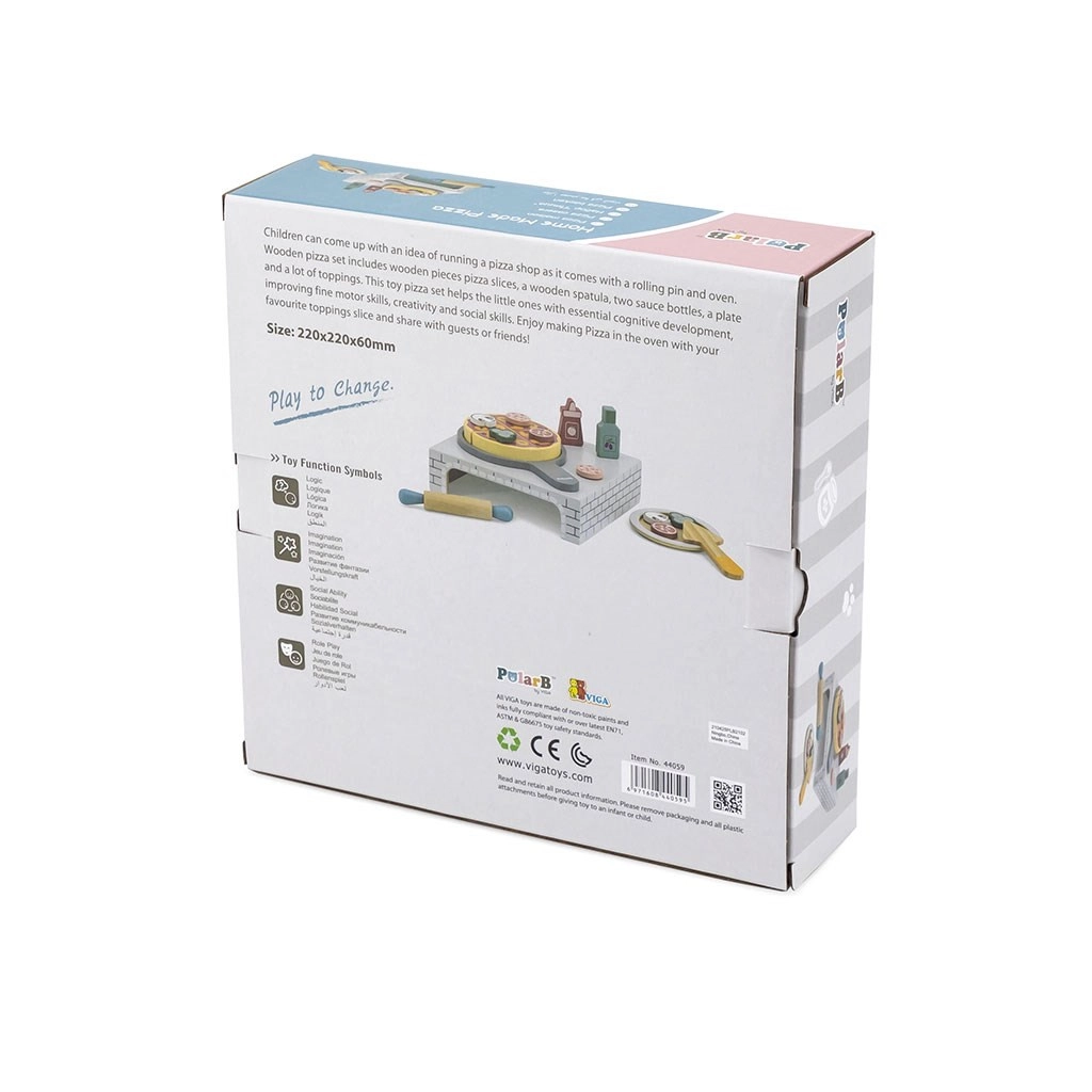 Dětská dřevěná sada na pizzu Viga