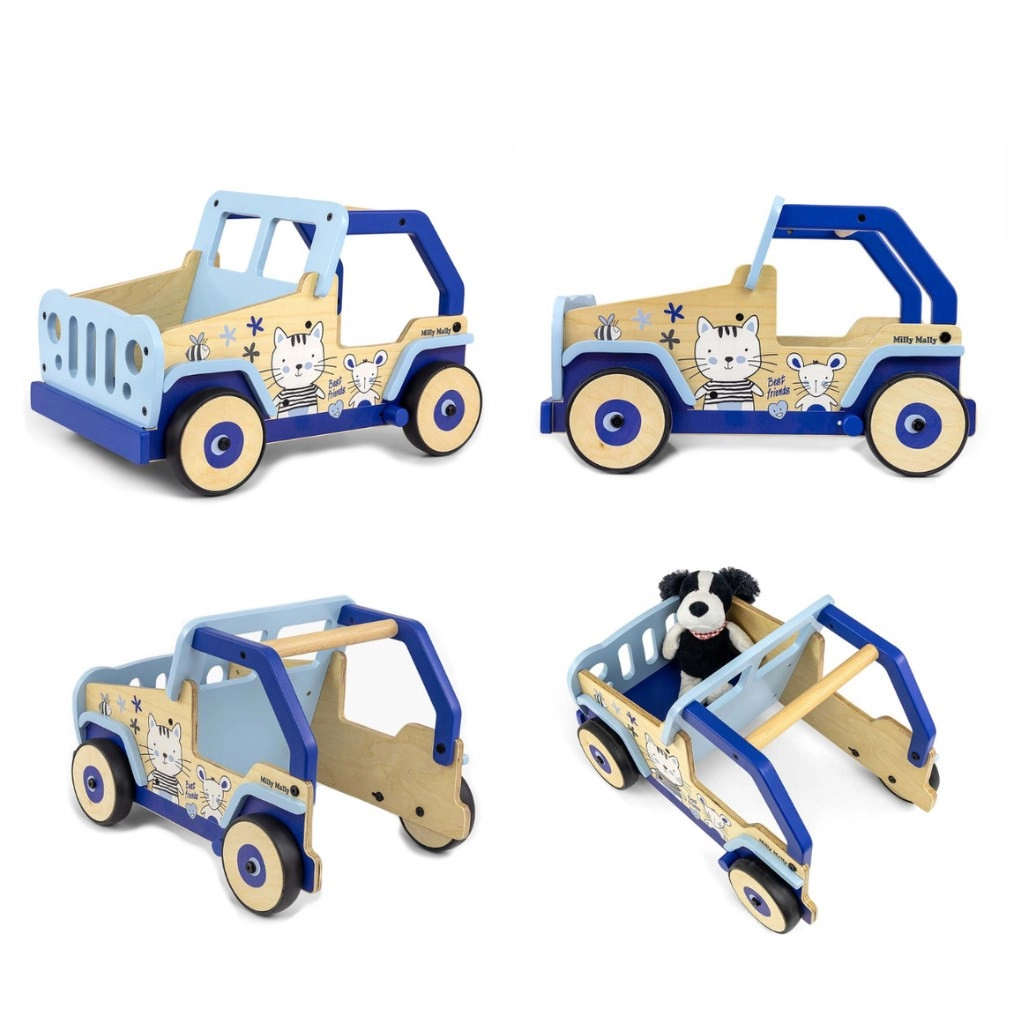 Detské drevené chodítko Viga mačka a myš Explorer