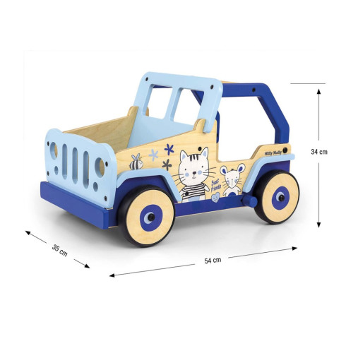 Detské drevené chodítko Viga mačka a myš Explorer