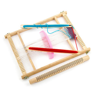 Dětská dřevěná tkalcovská sada krosna Viga