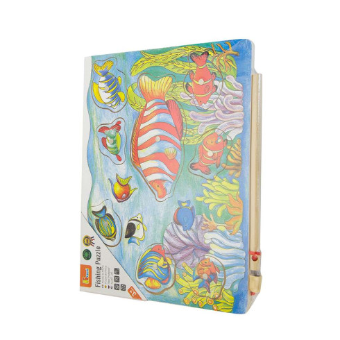 Detské drevené magnetické puzzle Viga Rybolov 8 dielov