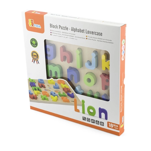 Detské drevené puzzle abeceda Viga 26 dielov