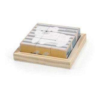 Detské drevené puzzle kocky Viga zvieratá 9 dielov