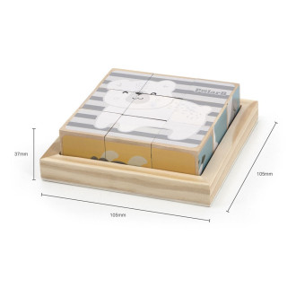 Detské drevené puzzle kocky Viga zvieratá 9 dielov