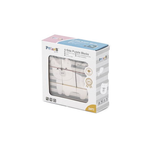 Detské drevené puzzle kocky Viga zvieratá 9 dielov