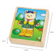 Dětské dřevěné puzzle oblékání medvídek 18 dílků Viga
