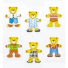 Detské drevené puzzle obliekanie medvedík chlapec 18 dielov Viga