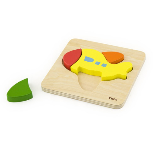 Dětské dřevěné puzzle Viga letadlo 4 dílky