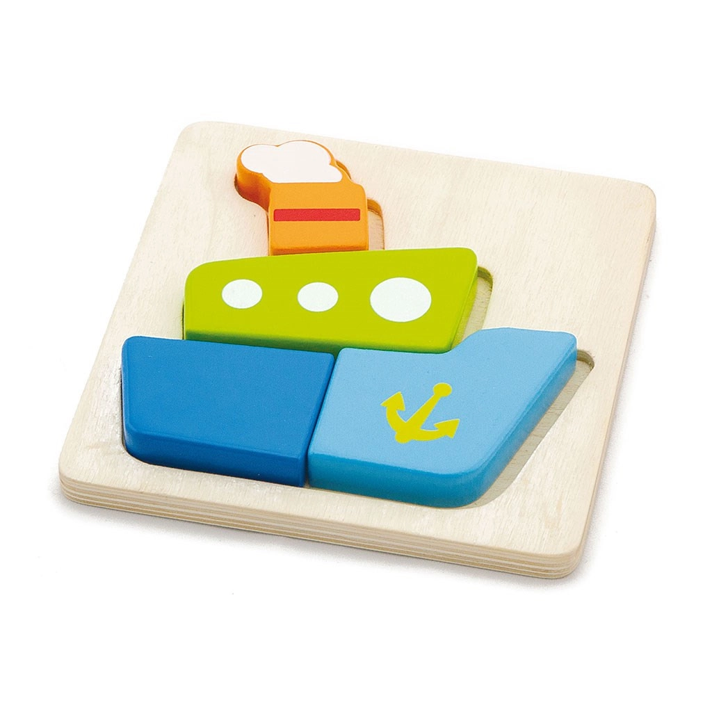 Detské drevené puzzle pre najmenších Viga loď 4 diely