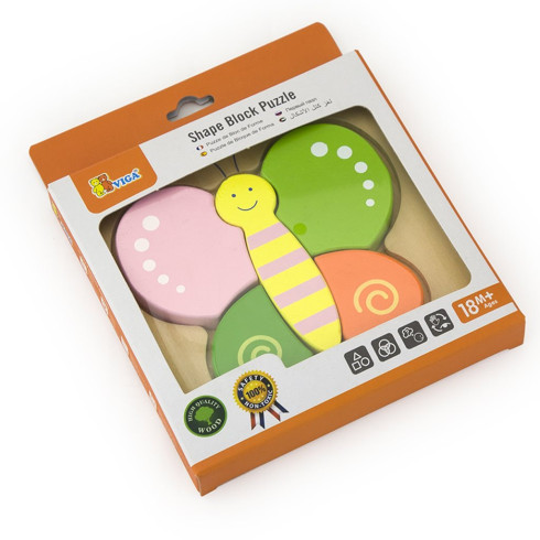 Dětské dřevěné puzzle Viga motýl 5 dílků