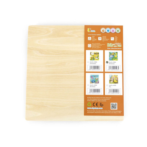 Detské drevené puzzle s úchytmi Viga divoké zvieratá 4 diely