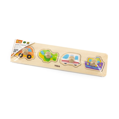 Detské drevené puzzle s úchytmi Viga Transport 4 diely