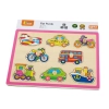 Detské drevené puzzle s úchytmi Viga Vozidlá 8 dielov