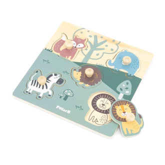 Dětské dřevěné puzzle s úchyty Viga zvířátka