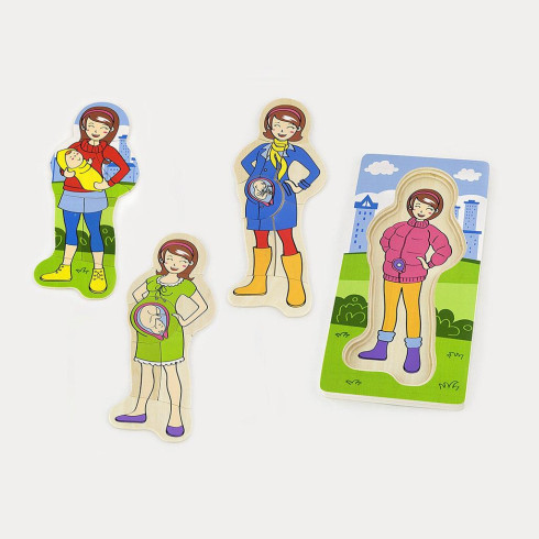 Detské drevené puzzle Viga Ako rastie bábätko
