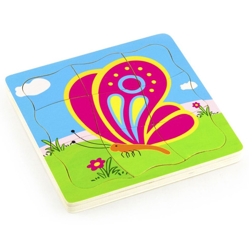 Detské drevené puzzle Viga Ako rastie motýľ
