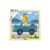 Detské drevené puzzle Viga auto 9 dielov