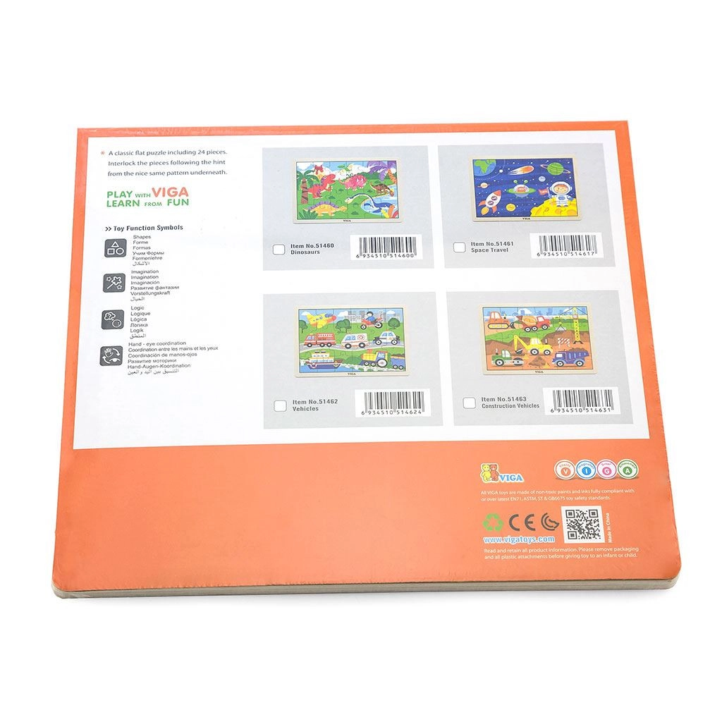 Detské drevené puzzle Viga Dino 24 dielov