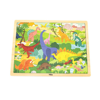 Detské drevené puzzle Viga Dinosauri 48 dielov