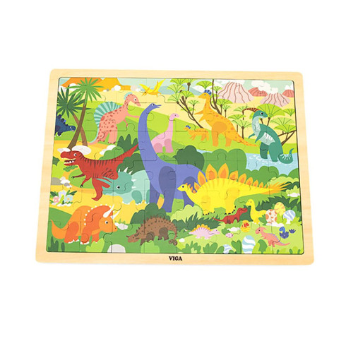 Detské drevené puzzle Viga Dinosauri 48 dielov