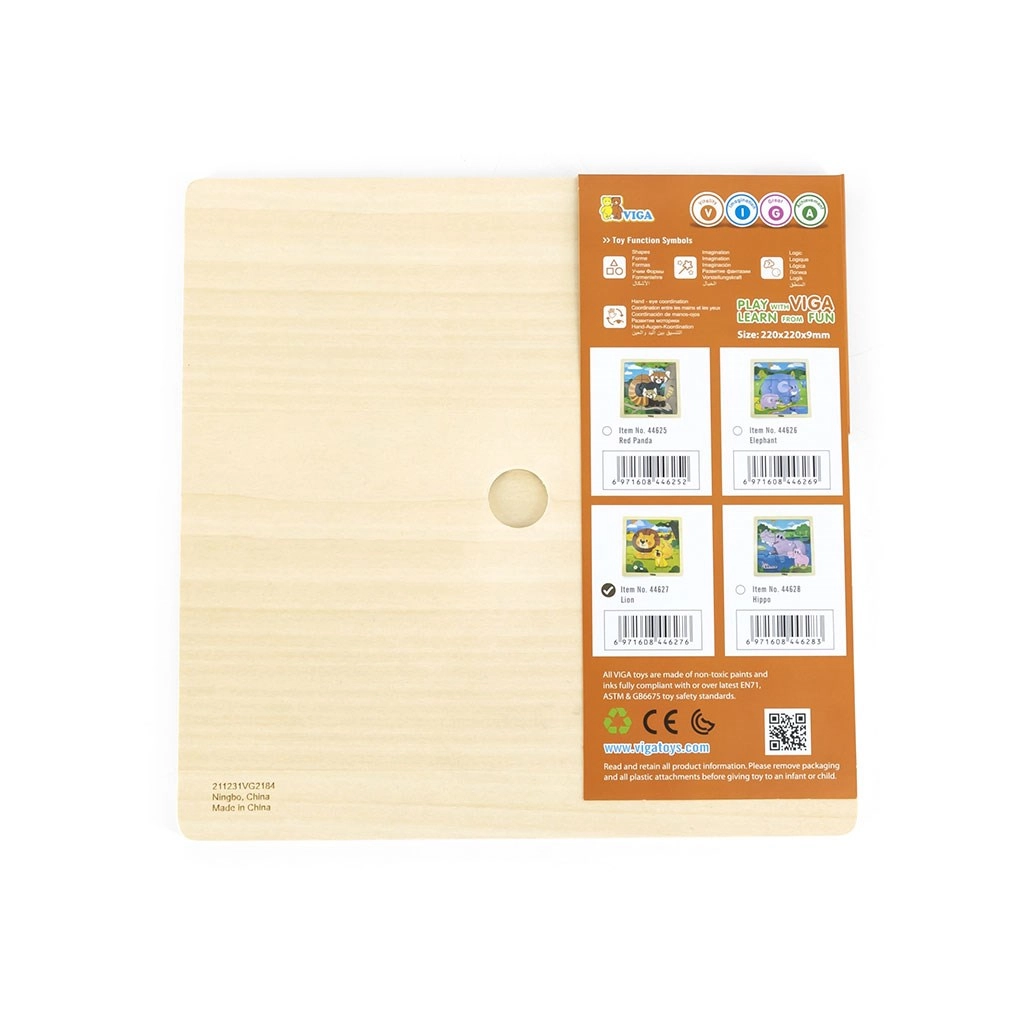 Detské drevené puzzle Viga lev 9 dielov