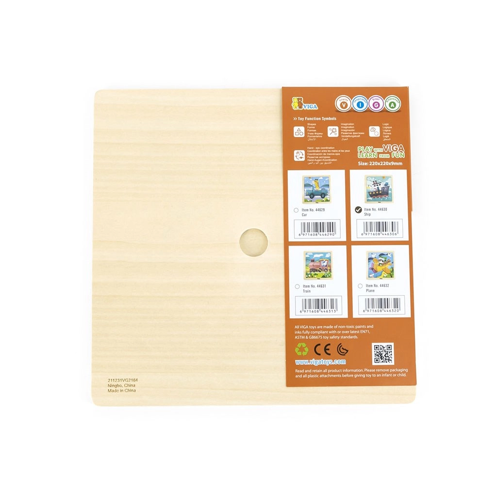 Detské drevené puzzle Viga loď 9 dielov