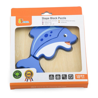 Detské drevené puzzle Viga rybka 3 diely