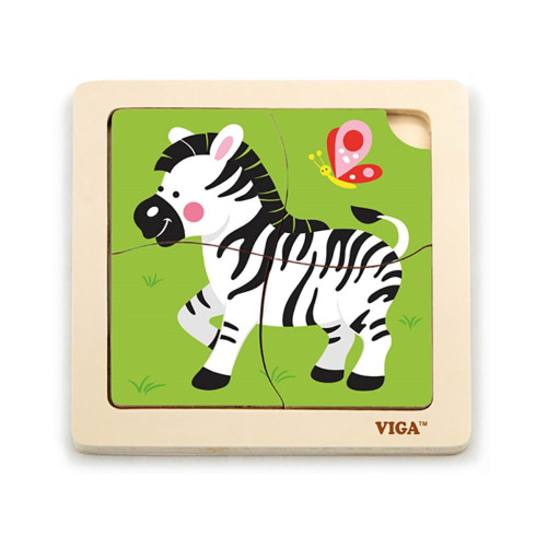 Dětské dřevěné puzzle Viga zebra 4 dílky