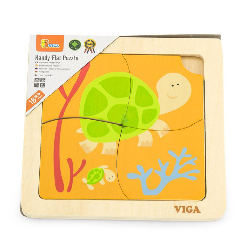 Dětské dřevěné puzzle Viga želvička 4 dílky
