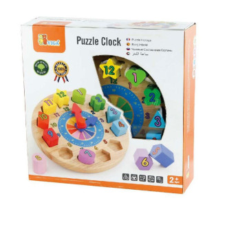 Dřevěné vkládací hodiny pro děti Viga