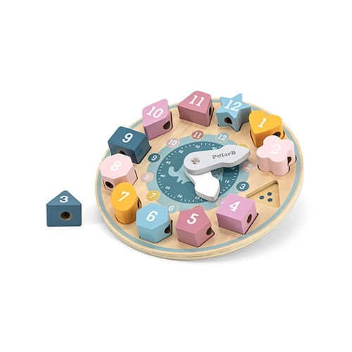 Detské drevené vkladacie puzzle hodiny Viga PolarB