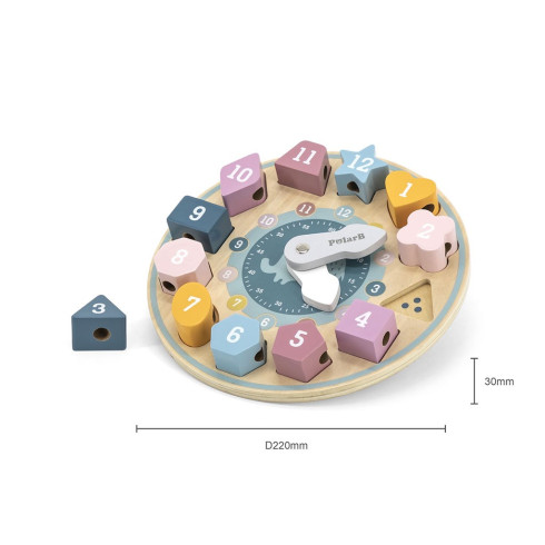 Dřevěné vkládací puzzle hodiny pro děti Viga PolarB