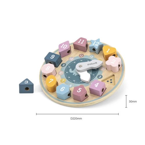 Detské drevené vkladacie puzzle hodiny Viga PolarB
