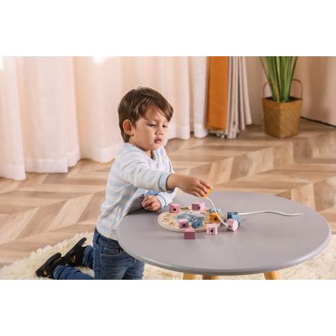 Dřevěné vkládací puzzle hodiny pro děti Viga PolarB