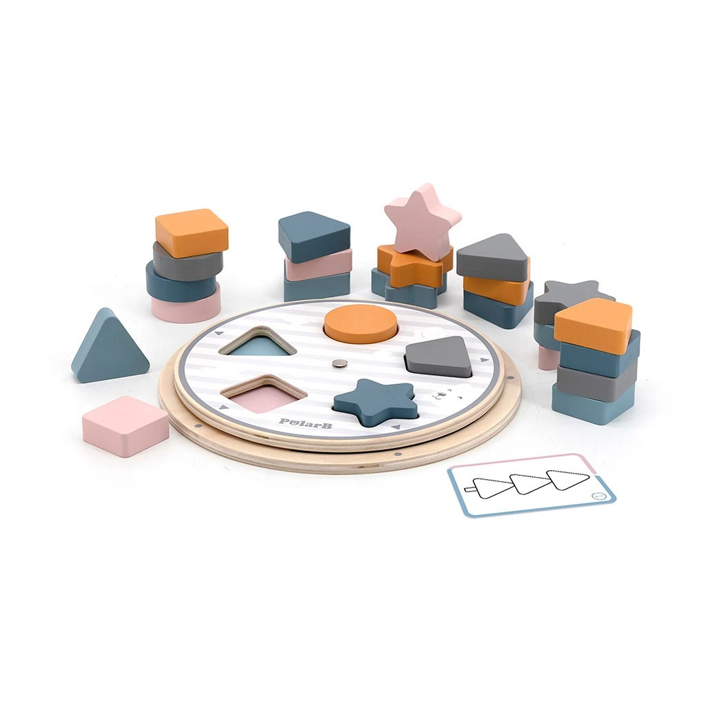 Detské drevené vkladacie puzzle tvary a farby Polar Bear Viga