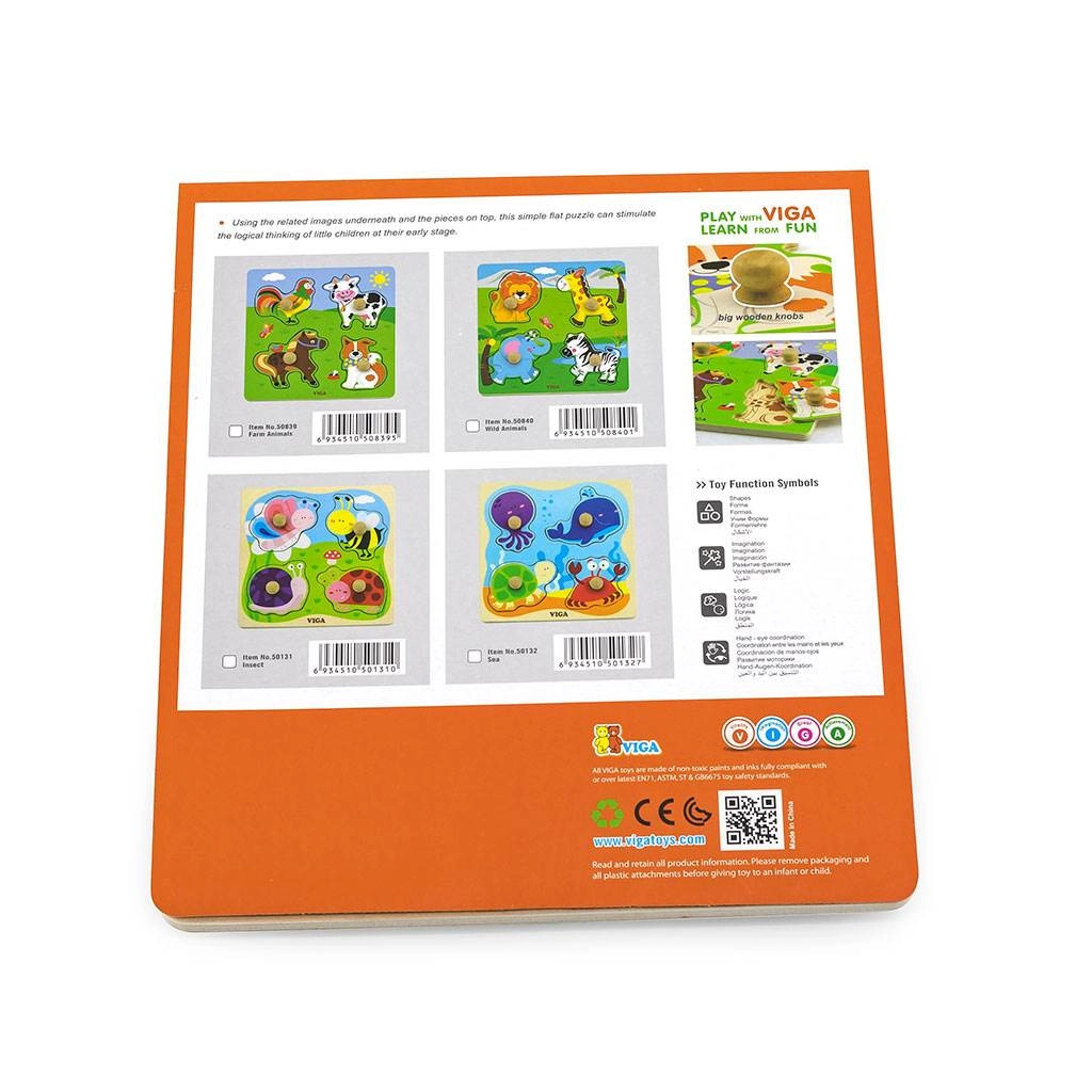 Detské drevené vkladacie puzzle Viga Hmyz