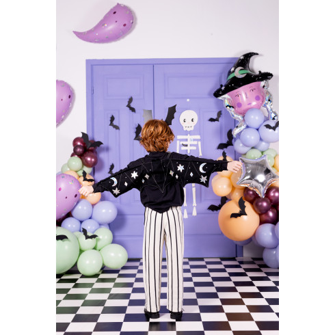 Otroška netopirja krila z zvezdami in luno, črna, 3–7 let