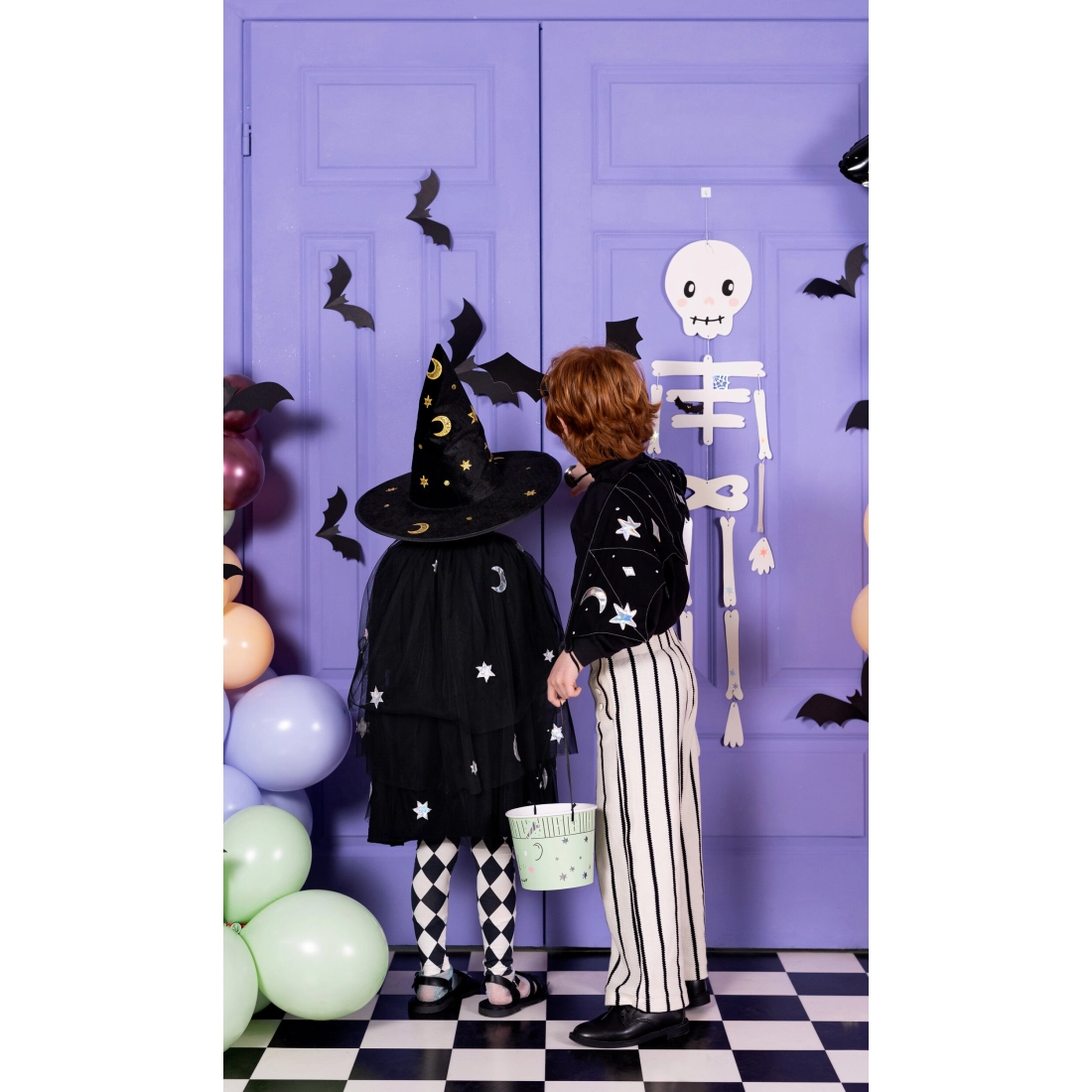 Ali da pipistrello per bambini con stelle e luna, nere, 3-7 anni