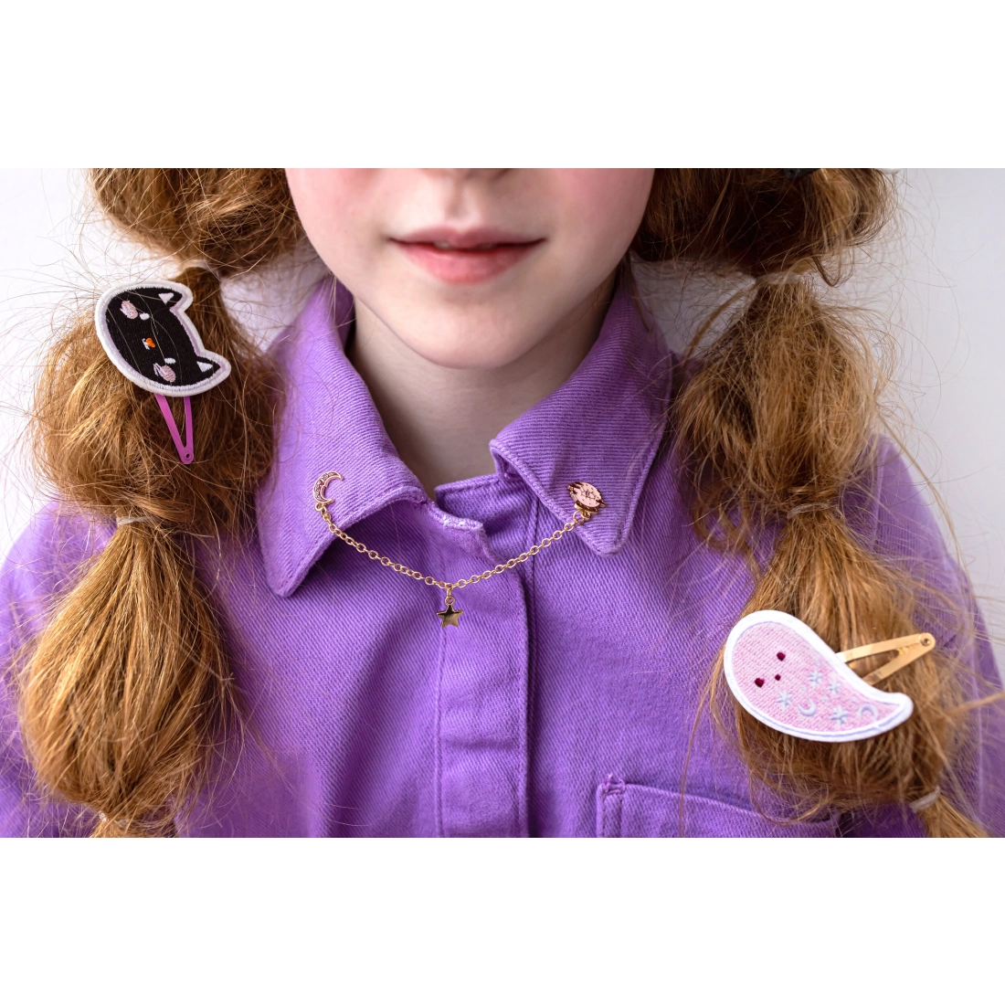 Gyerek hajcsatok Halloween – tök, cica, szellem, 3 db