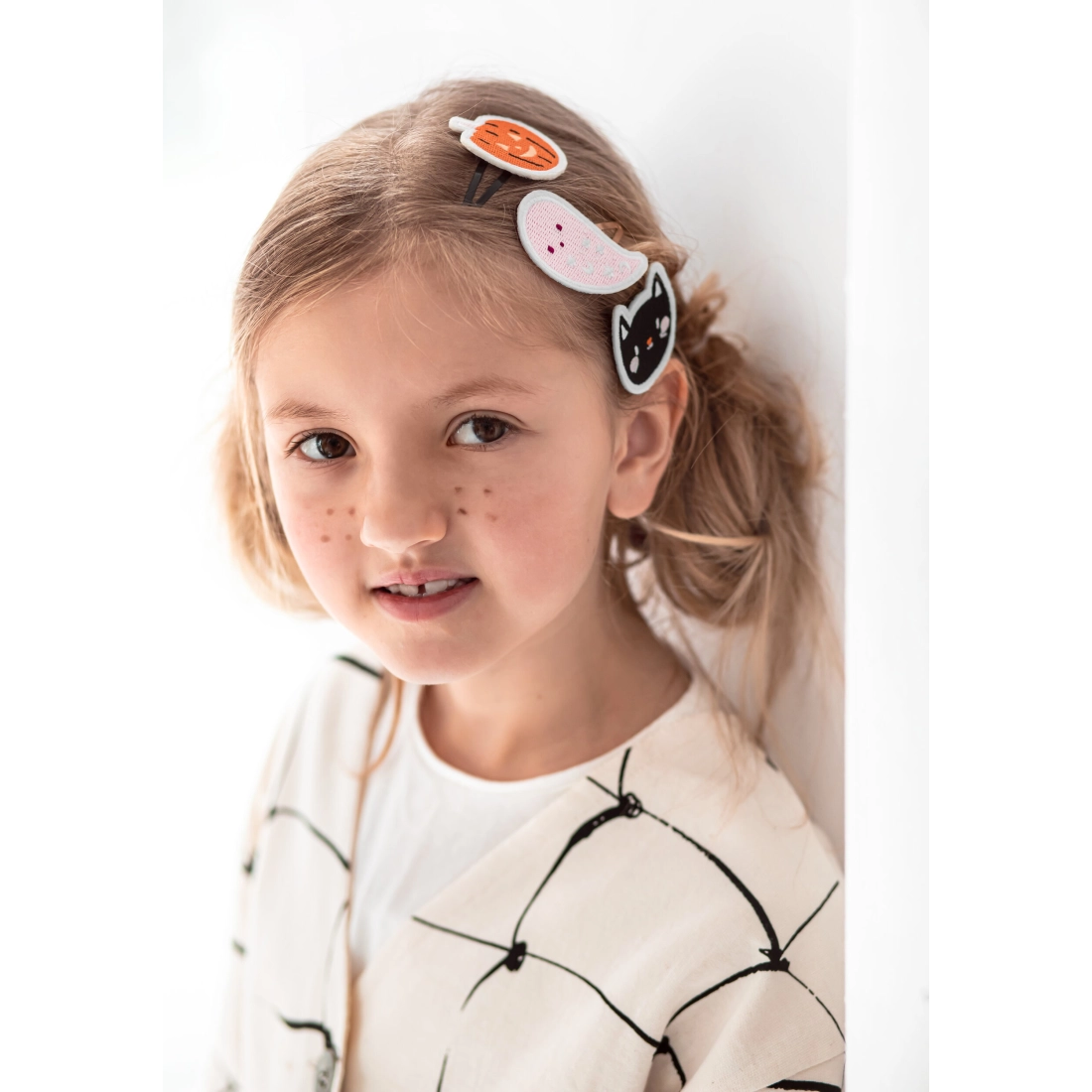 Gyerek hajcsatok Halloween – tök, cica, szellem, 3 db