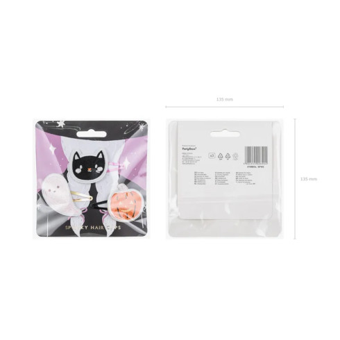 Otroške lasnice za noč čarovnic – buča, mačka, duh, 3 kosi