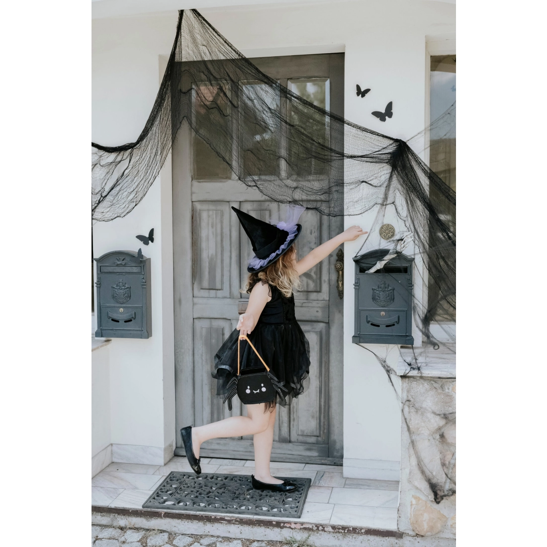 Costume da stregone per bambini nero, taglia 116-128, poliestere