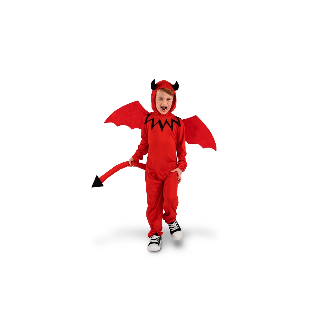 Dětský kostým čert s křídly, červený, velikost 116-128