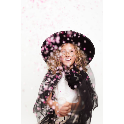 Otroški črn plašč z zvezdami in luno za pust 3–7 let