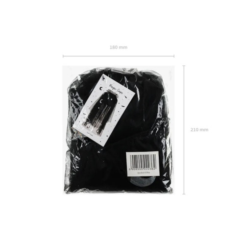 Otroški črn plašč z zvezdami in luno za pust 3–7 let