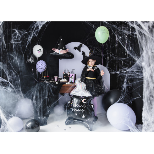 Otroški črn plašč s zvezdami in zlatim robom za deklice 3–7 let