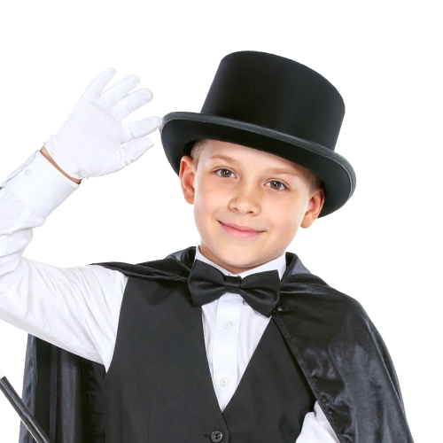 Pălărie cilindru neagră pentru copii, de carnaval
